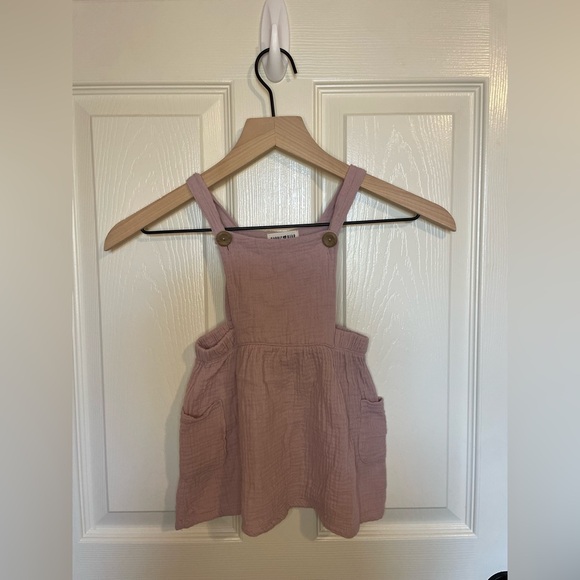Rabbit + Bear Mauve Overall Muslin Dress - Picture 1 of 3